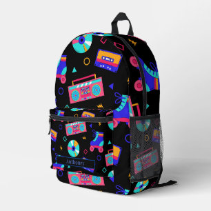 Retro 80's-themed Personalise Name Printed Backpack