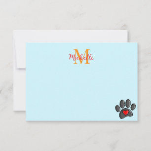 Retro 80s Video Game 8 Bit Art Dog Paw Custom Card