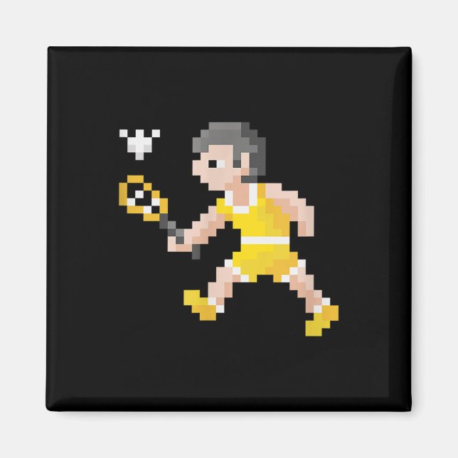 Retro 80s Video Game Pixel Art Badminton Player  Magnet (Front)