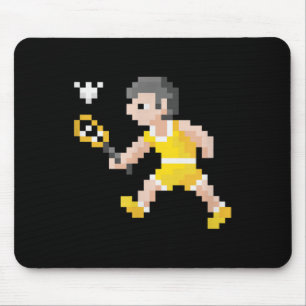 Retro 80s Video Game Pixel Art Badminton Player  Mouse Pad