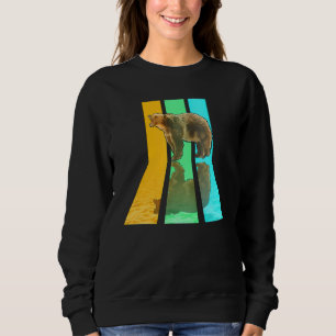 Retro 80s Vintage Style Grizzly Bear Sweatshirt