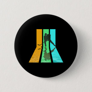 Retro 80s Vintage Style Hockey 6 Cm Round Badge