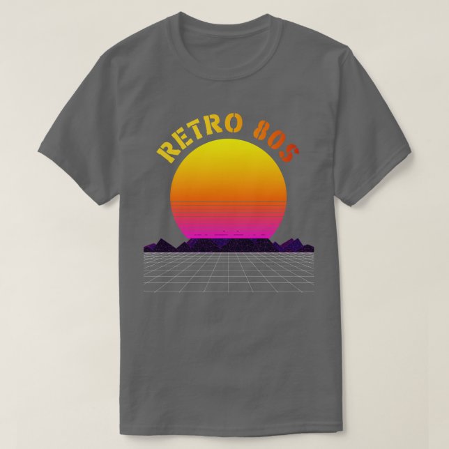 Retro 80s Vintage Sunset T-Shirt (Design Front)