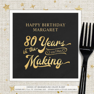 Retro 80th Birthday 80 Years in the Making Custom Napkin