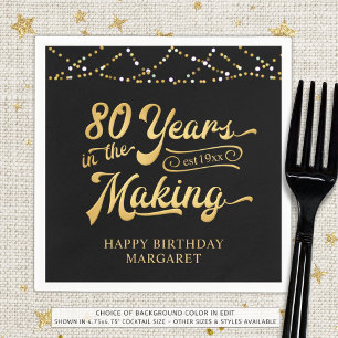 Retro 80th Birthday 80 Years in the Making Lights Napkin