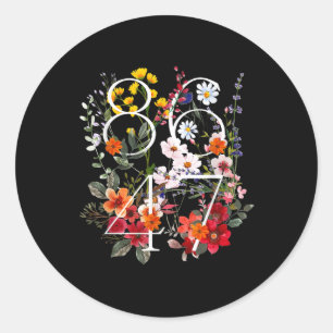 Retro 8647 Floral Anti Trump Liberal Political  Classic Round Sticker