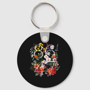 Retro 8647 Floral Anti Trump Liberal Political Key Ring