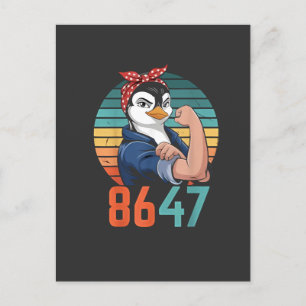 Retro 8647 Is It 2028 Yet Anti Trump Penguin Holiday Postcard