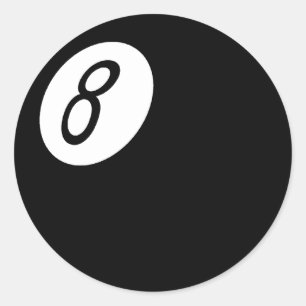 Retro 8-Ball Classic Round Sticker