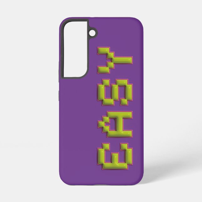 Retro 8-Bit EASY Samsung Case - Purple & Pink Game (Back)