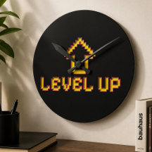Retro 8-Bit EASY Wall Clock - Black