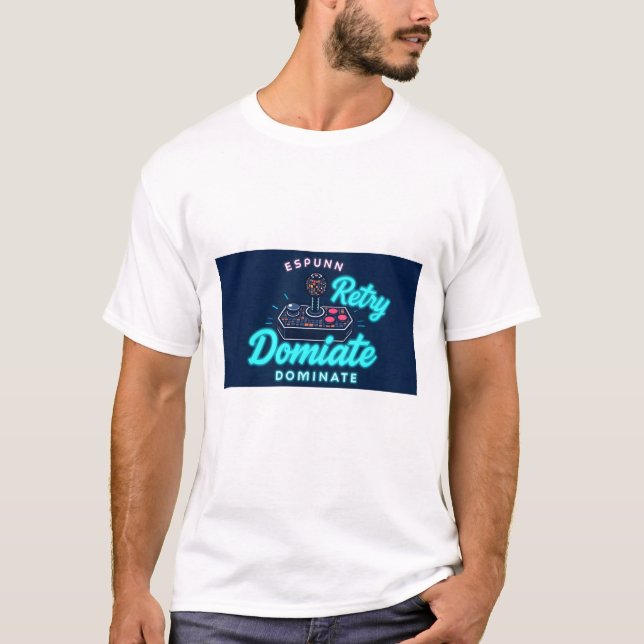 Retro 8-Bit Gaming Joystick Design T-Shirt (Front)