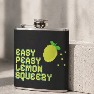 Retro 8-Bit Lemon Squeezy Flask - Funny Gamer 