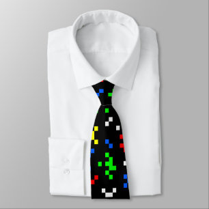 Retro 8 Bit Video Game Graphics Pattern Tie