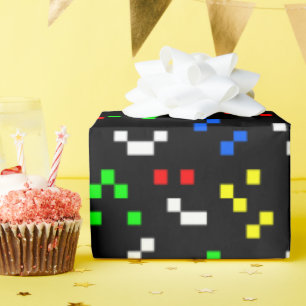 Retro 8 Bit Video Game Graphics Pattern Wrapping Paper