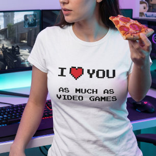 Retro 8-bit Video Gamer Boyfriend Girlfriend T-Shirt