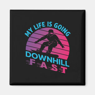 Retro 90s 80s Snowboard Snowboarding  Magnet