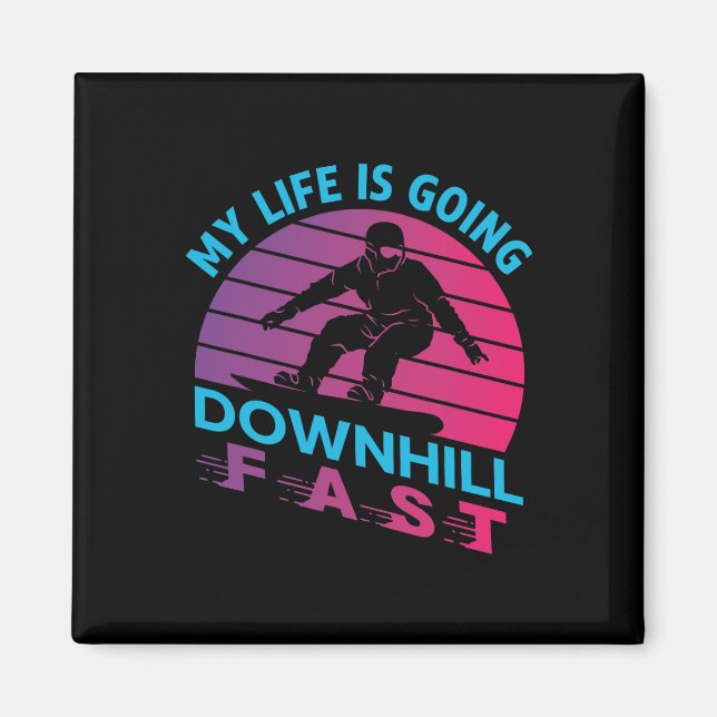 Retro 90s 80s Snowboard Snowboarding  Magnet (Front)