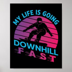 Retro 90s 80s Snowboard Snowboarding Poster