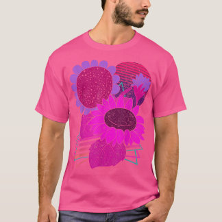 Retro 90s Art Yellow Flower Vaporwave Aesthetic Su T-Shirt