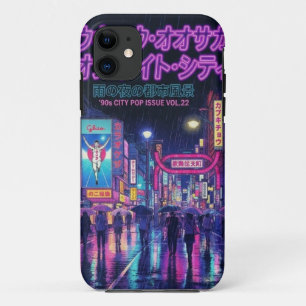 Retro 90s City Pop Night: Neon Tokyo & Osaka Rain  Case-Mate iPhone Case
