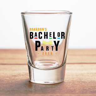 Retro 90s Colourful Bowtie Bachelor Party Shot Glass