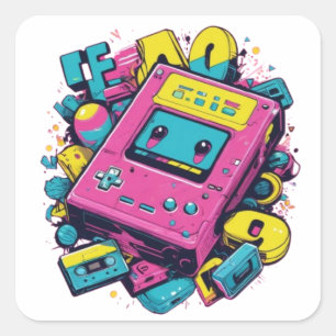 Retro 90s Game Console Sticker Vintage Gamer