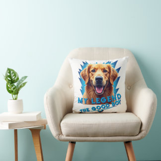 Retro 90s Golden Retriever Mascot Custom Gifts Cushion