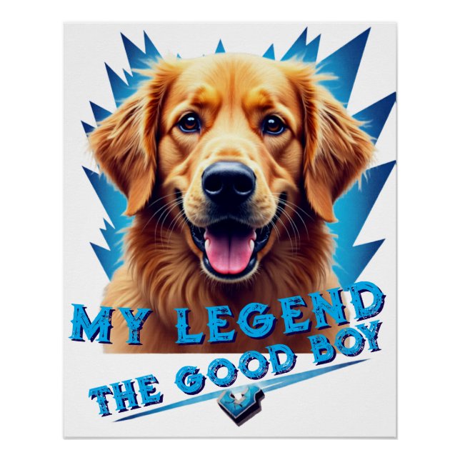 Retro 90s Golden Retriever Mascot Custom Gifts Poster (Front)