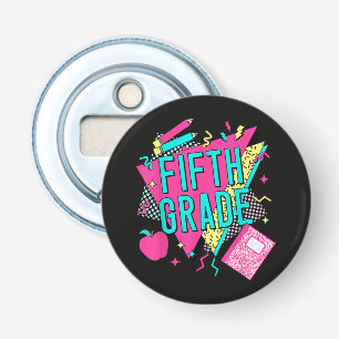 Retro 90s Grade Teacher Back to School Bottle Opener