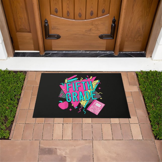 Retro 90s Grade Teacher Back to School Doormat (Outdoor)