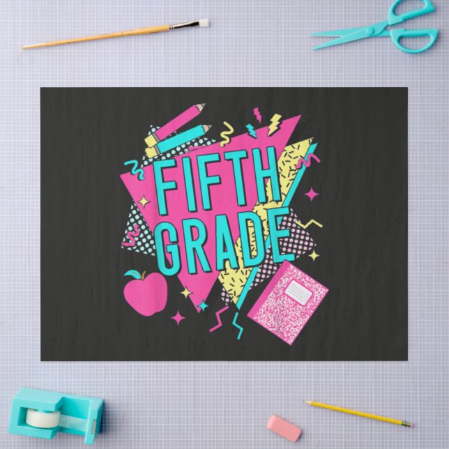 Retro 90s Grade Teacher Back to School Tissue Paper (Craft)