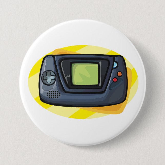 Retro 90s Handheld Game Console Gamer 7.5 Cm Round Badge (Front)
