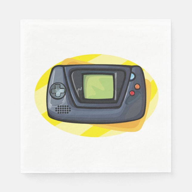 Retro 90s Handheld Game Console Gamer Napkin (Front)