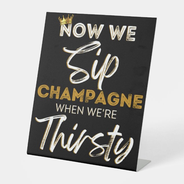 Retro 90's Hip Hop Baby Shower|Birthday Champagne Pedestal Sign (Front)