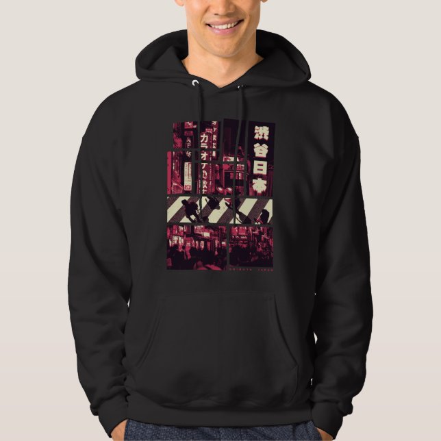 Retro 90s Japanese Urban Street Photographic Hoodie (Front)