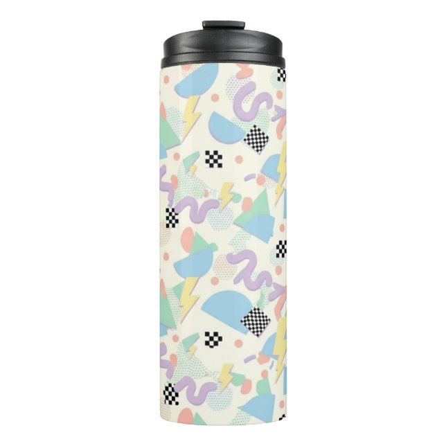 Retro 90s Memphis Aesthetic Pattern Latte Mug (Front)