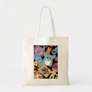 Retro 90s Nostalgia Doodle Pattern Toy and Tech  Tote Bag