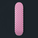 Retro 90s Pink Chequered Pattern Chequerboard Skateboard<br><div class="desc">Pink Chequered Pattern Retro 90s Chequerboard Skateboard</div>