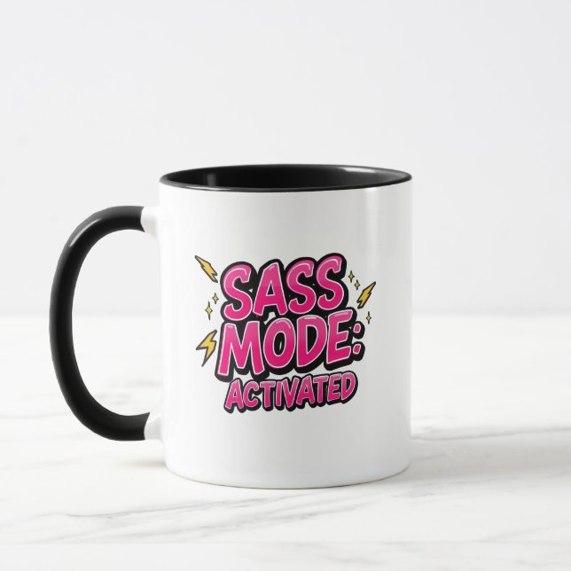 Retro 90s "Sass Mode Activated" Mug (Left)