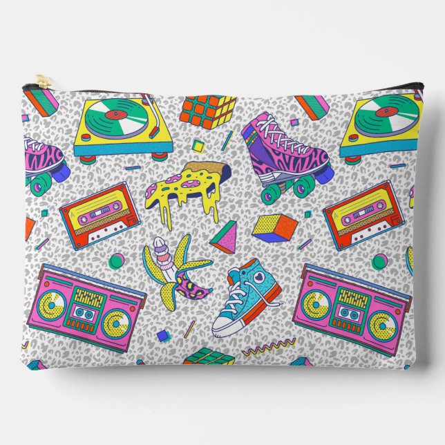 Retro 90s Skate Party Pattern Accessory Pouch (Front)