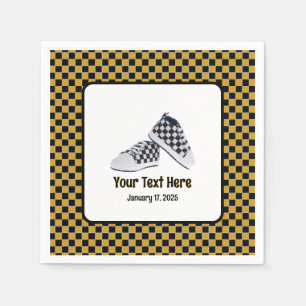 Retro 90's Skater/Hip Hop Checkerboard Baby Shoes Napkin