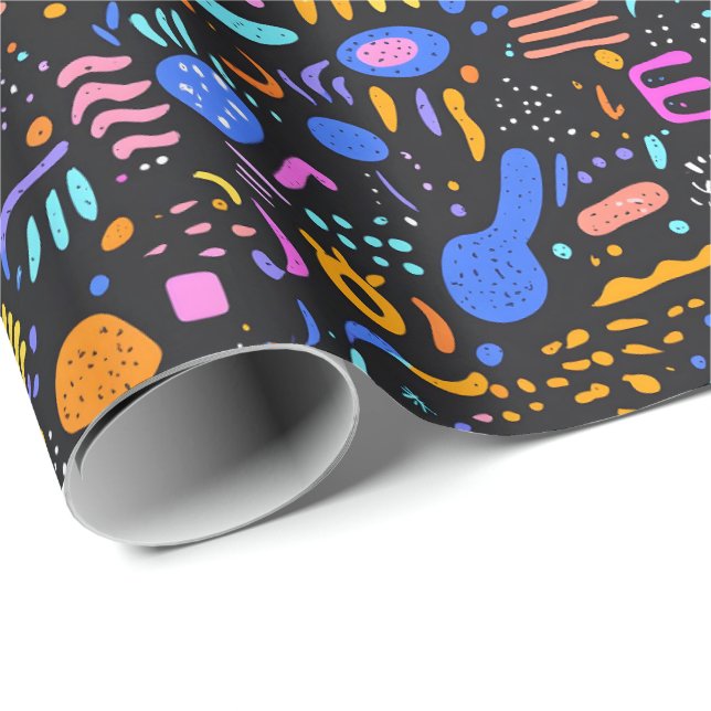 Retro 90s tiled pattern party  wrapping paper (Roll Corner)