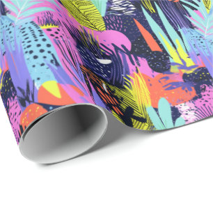 Retro 90s tiled pattern party wrapping paper