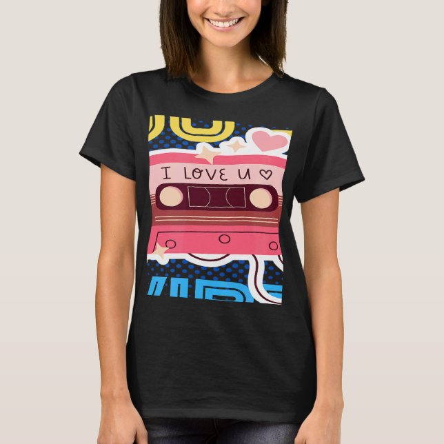 Retro 90's Vibe with Cassette 1990s Music 90s Cost T-Shirt (Front)