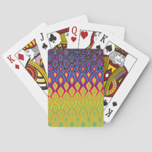Retro 90s Vibrant Neon Colour Abstract Pattern Playing Cards