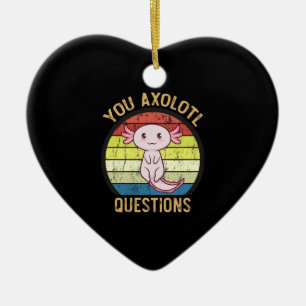 Retro 90s You Axolotl Questions Vintage Sunset Ceramic Tree Decoration