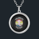 Retro 90s You Axolotl Questions Vintage Sunset Silver Plated Necklace<br><div class="desc">Retro 90s You Axolotl Questions Vintage Sunset cute, axolotl, lover, gift, kawaii, vintage, sunset, retro, axolotl fish, quotes, memes, gifts
Funny Axolotl T-shirt,  Cute Axolotl T-shirt, Vintage Sunset with Axolotl,  You Axolotl Questions T-Shirt</div>