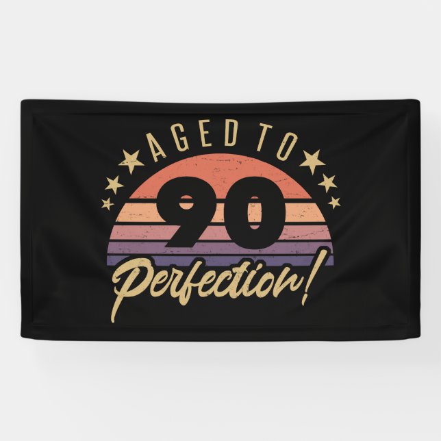 Retro 90th Birthday Humour Banner (Horizontal)