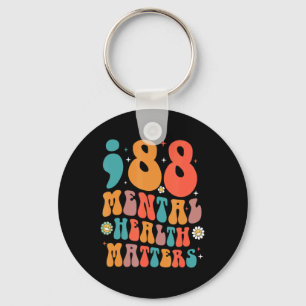 Retro 988 Mental Health S Suicide Prevention  Key Ring
